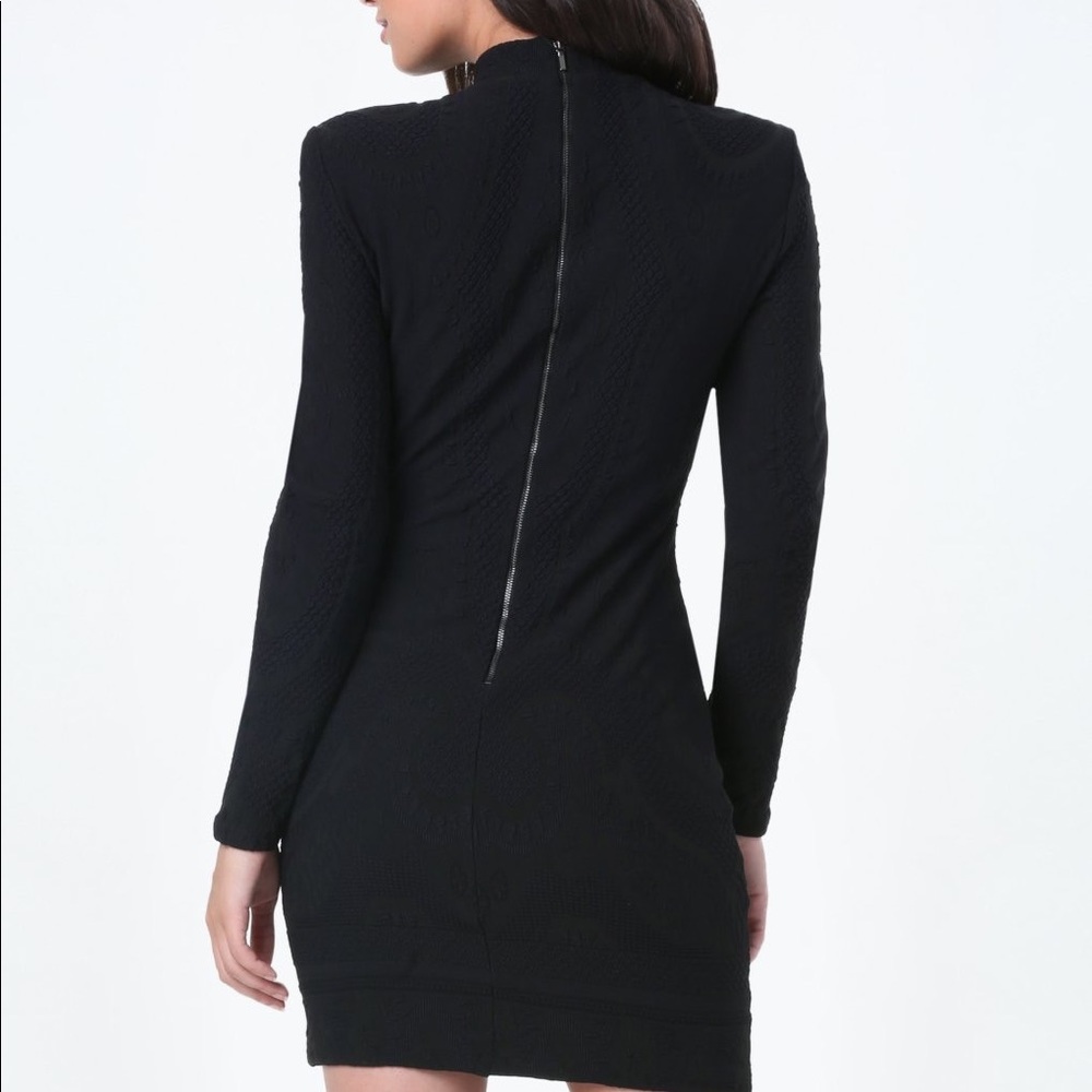 BEBE Alana black jacquard dress
